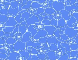 Vibrant blue floral pattern. Stylish, seamless design featuring stylized flowers. Perfect for textiles, wallpaper, or website backgrounds. Evokes feelings of serenity and spring. vector