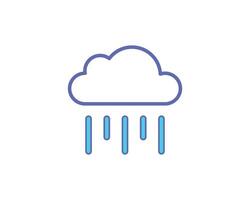 Simple, modern icon depicting rain falling from a cloud. Perfect for weather apps, websites, or infographics needing a clean, minimalist design. vector