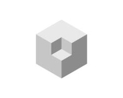 Stylish isometric cube graphic. Perfect for minimalist designs, technology concepts, architecture presentations, or as a geometric background. Clean, modern, and versatile. vector