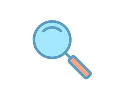 A vibrant, minimalist magnifying glass icon. Perfect for website design, app interfaces, presentations, and educational materials needing a search, discovery, or exploration element. vector