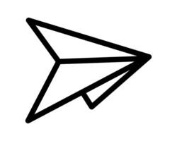 Bold, minimalist paper airplane icon. Perfect for website design, app interfaces, presentations, or any project needing a simple, modern flight or send concept. vector