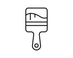 Clean line art illustration of a paintbrush, ideal for websites, apps, or DIY projects. Simple, modern design perfect for adding a touch of creativity to your projects. vector