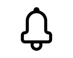 Bold black outline bell icon. Simple, clean design perfect for app interfaces, website notifications, or any project needing a clear alert symbol. High-resolution graphic for versatile use. vector