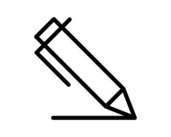 Bold black line art pen icon writing on white background. Perfect for websites, apps, or any design needing a simple writing or editing symbol. Clean, modern style for a professional look. vector