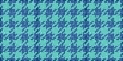 Striped plaid background texture, aesthetic pattern tartan textile. Tweed fabric check seamless in cyan and teal colors. vector