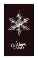 Simple Xmas story or reel design with typography and shiny crystal ball as snowflake. Trendy shiny illustration for social media stories. Elegant portrait design for Christmas posts. vector