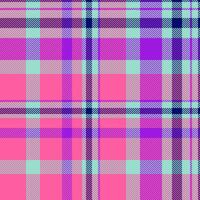 Checker pattern texture check, minimal textile fabric. Table cloth background tartan plaid seamless in pink and teal colors. vector