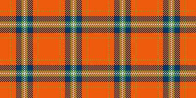 Vibrant orange plaid pattern, perfect for textile design, apparel, or website backgrounds. This seamless texture features a bold, classic check design with contrasting thin lines. vector