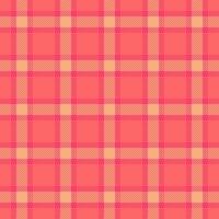 Hunter check pattern tartan, ribbon texture textile . Grand plaid seamless background fabric in red and orange colors. vector
