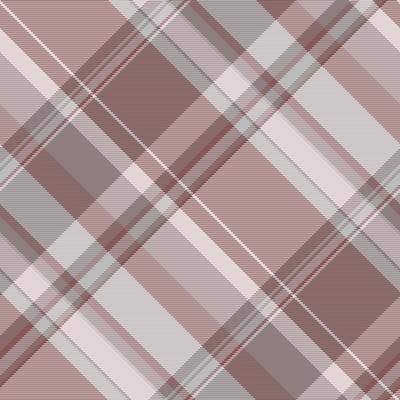 Elegant diagonal plaid pattern in soft muted tones of pink, gray, and white. Perfect for textile design, fashion, websites, or branding projects seeking a sophisticated and calming aesthetic.