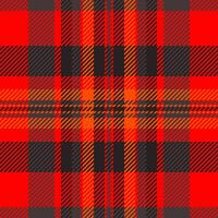 African seamless fabric texture, girly plaid tartan. Glen textile check pattern background in dark and red colors. vector
