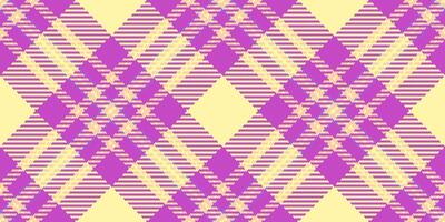 Horizontal background textile tartan, baby pattern fabric seamless. Pastel check texture plaid in magenta and yellow colors. vector