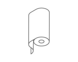 Simple line art illustration of a roll of paper, unfurling slightly. Perfect for concepts of new beginnings, process, continuity, or packaging. vector