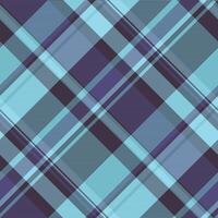 Abstract diagonal plaid pattern in cool blue and purple hues. Perfect for textile design, fashion, and website backgrounds. vector