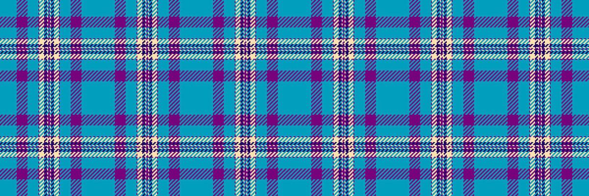Kitchen background plaid , cowboy fabric seamless textile. Fur tartan pattern check texture in cyan and purple colors.