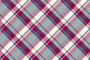 Elegant diagonal plaid pattern in soft pink, mauve, grey, and white. Perfect for textile design, apparel, wrapping paper, or web backgrounds. vector