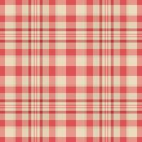 Elegant red and cream plaid pattern, perfect for textile design, websites, or packaging. This classic check evokes feelings of warmth, comfort, and tradition. vector
