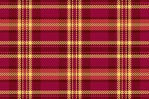 Shape fabric tartan check, refresh seamless pattern textile. Diamond background texture plaid in red and amber colors. vector
