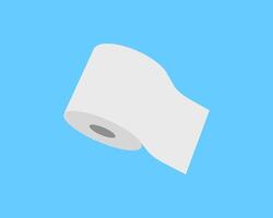 Simple, minimalist illustration of a toilet paper roll against a bright blue background. Perfect for websites, apps, or presentations needing a clean, modern graphic. vector