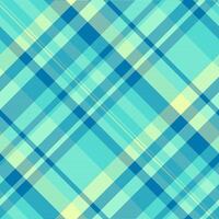 Vibrant teal and pale yellow plaid pattern. Perfect for textile design, website backgrounds, or fashion projects. This refreshing, summery design evokes feelings of tranquility and optimism. vector