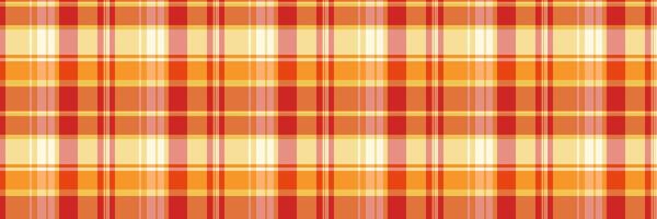 Contour textile tartan seamless, window fabric plaid . Official pattern check texture background in orange and amber colors. vector