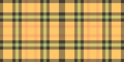 Autumn check seamless texture, asymmetric tartan textile. Red fabric pattern background plaid in amber and dark colors. vector