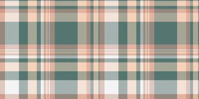 Subtle pastel plaid pattern in peach, teal, and white. Perfect for textile design, website backgrounds, or crafting projects. Evokes feelings of warmth and tranquility. vector