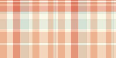 Soft peach and cream plaid pattern. Subtle texture, perfect for backgrounds, textiles, or website designs. Evokes feelings of warmth and tranquility. vector
