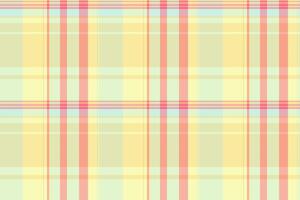 Interior tartan fabric seamless, idea texture check background. Other pattern plaid textile in light and red colors. vector