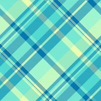 Male background check pattern, usa seamless plaid tartan. Display texture textile fabric in teal and cyan colors. vector