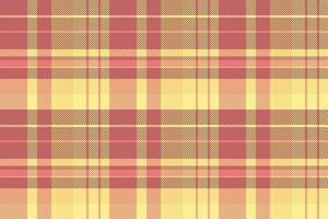 Magazine check seamless texture, intense fabric textile. Woman plaid background pattern tartan in red and yellow colors. vector
