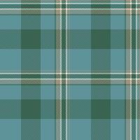 Stripped plaid textile fabric, school tartan background. Wear pattern check seamless texture in cyan and mint colors. vector