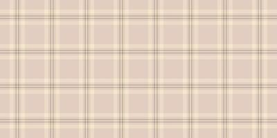 Neutral check textile texture, old tartan plaid pattern. Wide background seamless fabric in light and pastel colors. vector