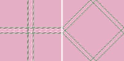 Elegant pastel pink and sage green plaid patterns. Perfect for textile design, fashion, packaging, or website backgrounds. Two distinct plaid styles offer versatility. vector