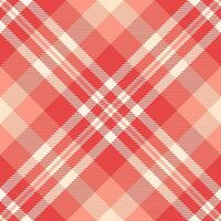 Vibrant coral and cream plaid pattern. Perfect for textile design, fashion, website backgrounds, or any project needing a stylish, textured look. vector