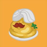 hand drawn hummus mascot, perfect for both online and print projects. Ideal for menus, banners, and social media, it adds a creative and funny touch to your graphics or branding. vector