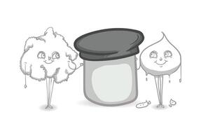hand drawn milk and cheese mascots, perfect for both online and print projects. Ideal for menus, banners, and social media, it adds a creative and funny touch to your graphics or branding. vector