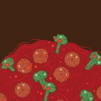 hand drawn illustration of marinated meat balls. Ideal for menus, banners, and social media, it adds a creative and funny touch to your graphics or branding. vector