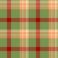 Picnic blanket tartan pattern plaid, vogue fabric texture. Infant textile background seamless check in green and orange colors. vector
