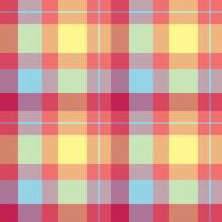 Vogue pattern seamless textile, skirt plaid tartan. Drawing fabric background check texture in red and yellow colors. vector