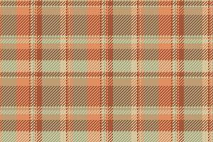 Kid plaid tartan textile, birthday fabric background check. Flowing texture seamless pattern in orange and pastel colors. vector