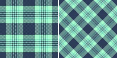 Two stylish plaid patterns in teal and mint green. Perfect for textile design, fashion, websites, or branding projects. A versatile image offering both classic and modern aesthetics. vector