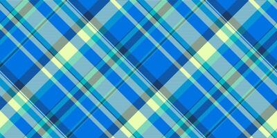Checked seamless background plaid, quilted check fabric pattern. Wrapping tartan texture textile in cyan and light colors. vector