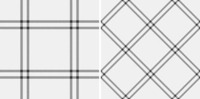 Fabric textile background of tartan texture with a check plaid pattern seamless. Set in monochrome colors for school uniform trends. vector