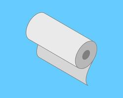 Clean, minimalist illustration of a roll of paper against a light blue background. Perfect for concepts related to simplicity, organization, or new beginnings. vector