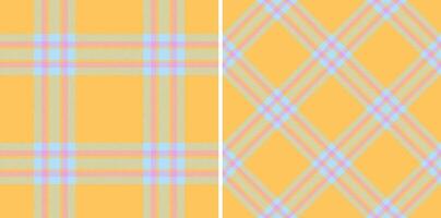Check background textile of texture plaid pattern with a tartan seamless fabric. Set in summer colors. Latest trends in modern everyday fashion prints. vector