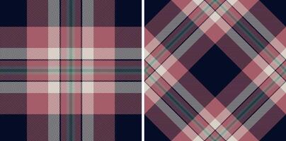 Fabric tartan pattern of check textile seamless with a texture plaid background. Set in fashionable colors for custom geometry in multicolored fashion. vector