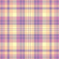 Thread textile pattern background, post check fabric . Cell plaid texture tartan seamless in pink and orange colors. vector