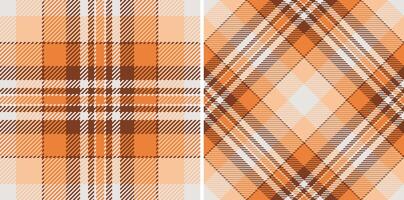 pattern plaid of tartan textile texture with a fabric background seamless check. Set in earth colors. Graphic design detailed editable swatch. vector