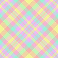 Delightful pastel plaid pattern, perfect for spring or summer designs. This cheerful, seamless texture evokes feelings of joy and optimism. Ideal for textiles, websites, or stationery. vector